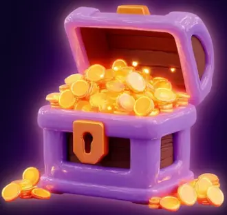 Schatztruhe mit Goldmünzen, Motiv des Dazard Jackpots