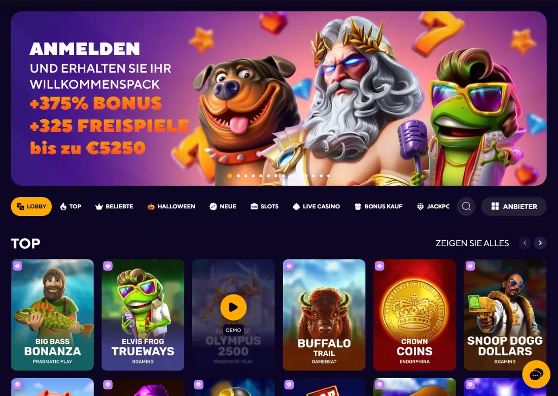 Lobby des Dazard Casinos